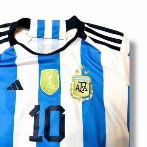 Adidas Lionel Messi Argentina World Cup Men's Jersey Blue/White Size S (6-7)
